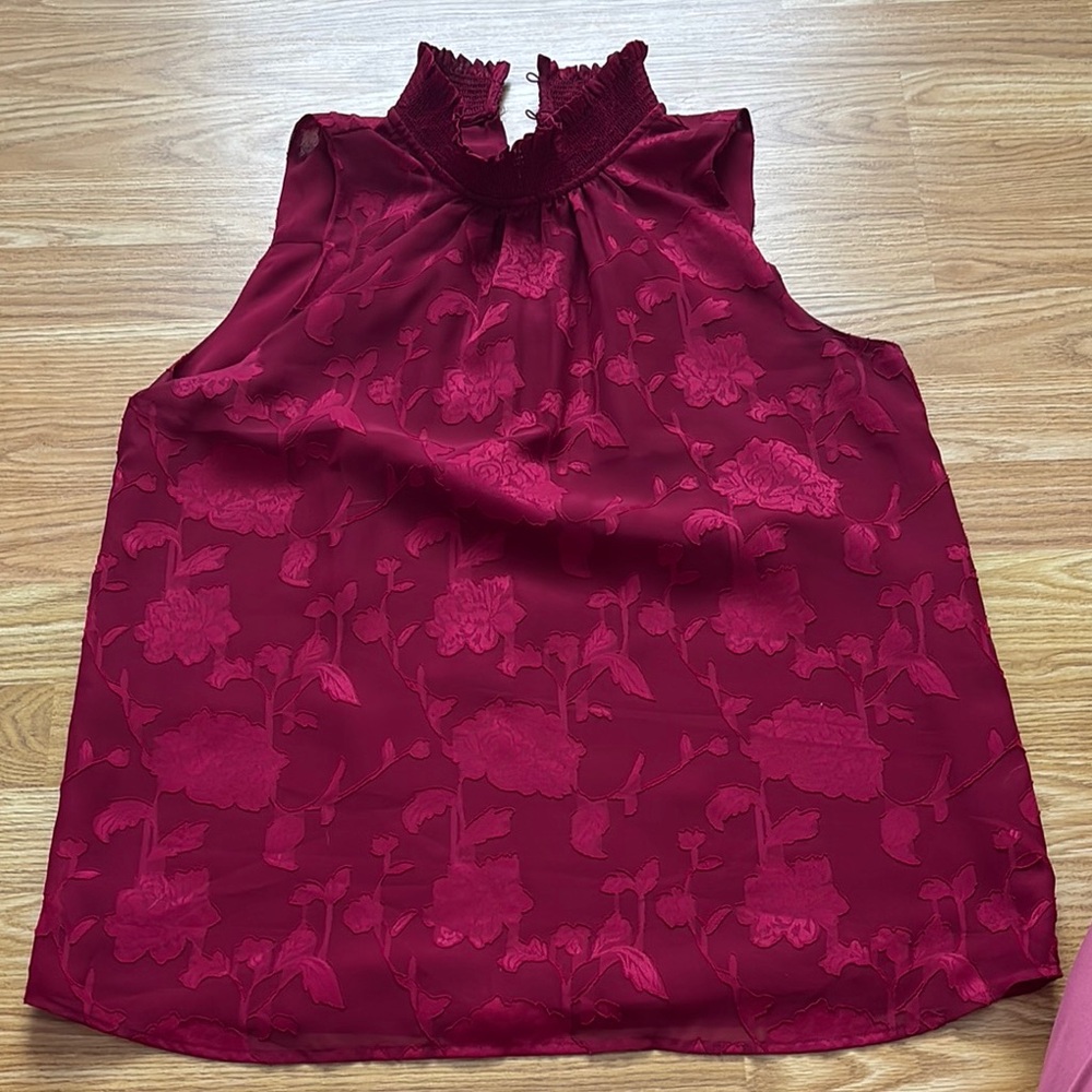Elegant Burgundy Sleeveless Top